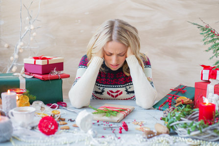 woman is stressed out about holidays